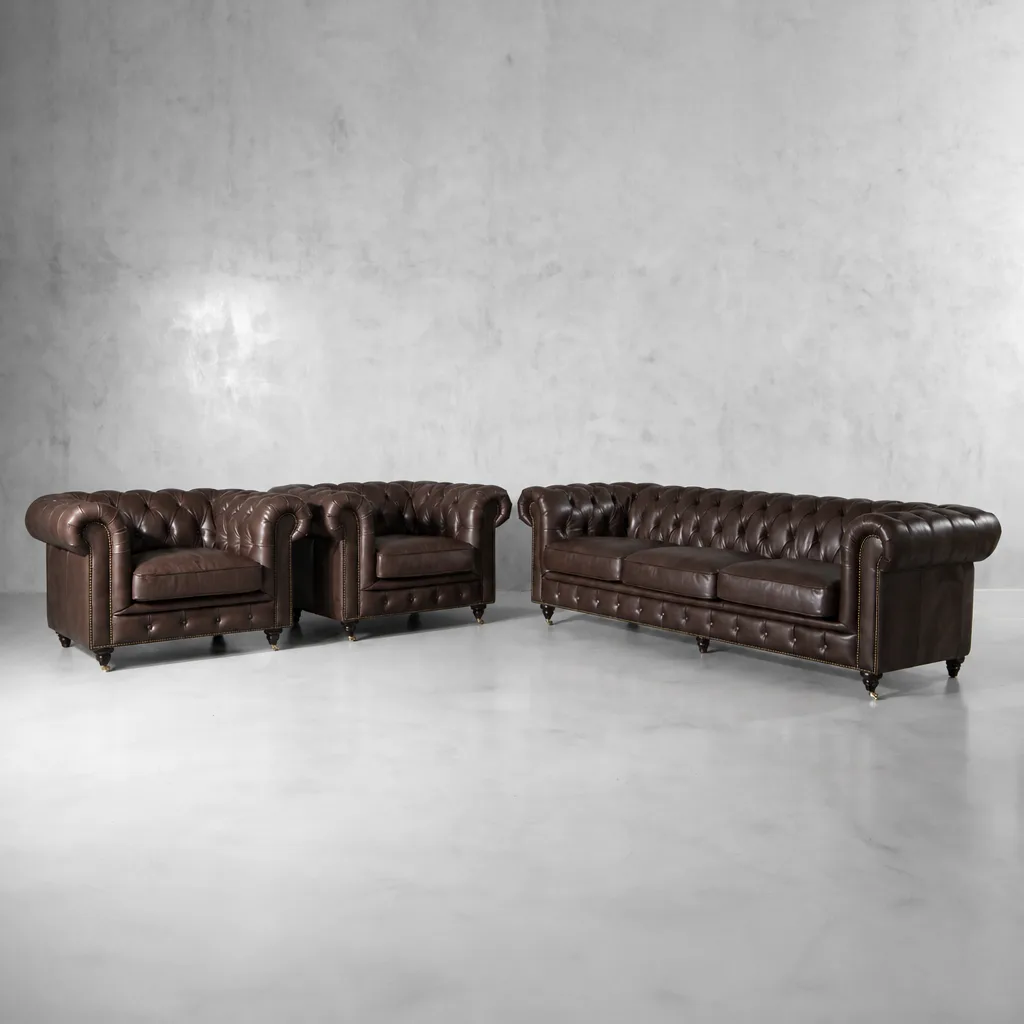 Jefferson Leather Lounge Suite – Smoke