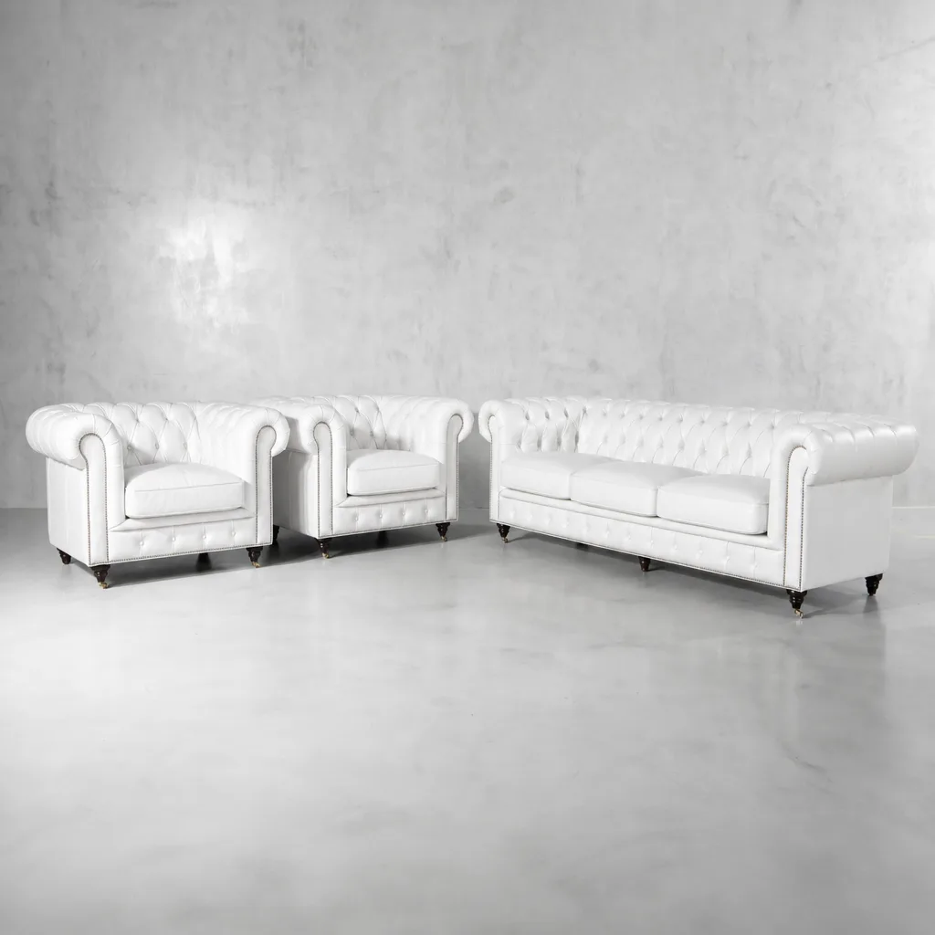 Jefferson Leather Lounge Suite – Smoke
