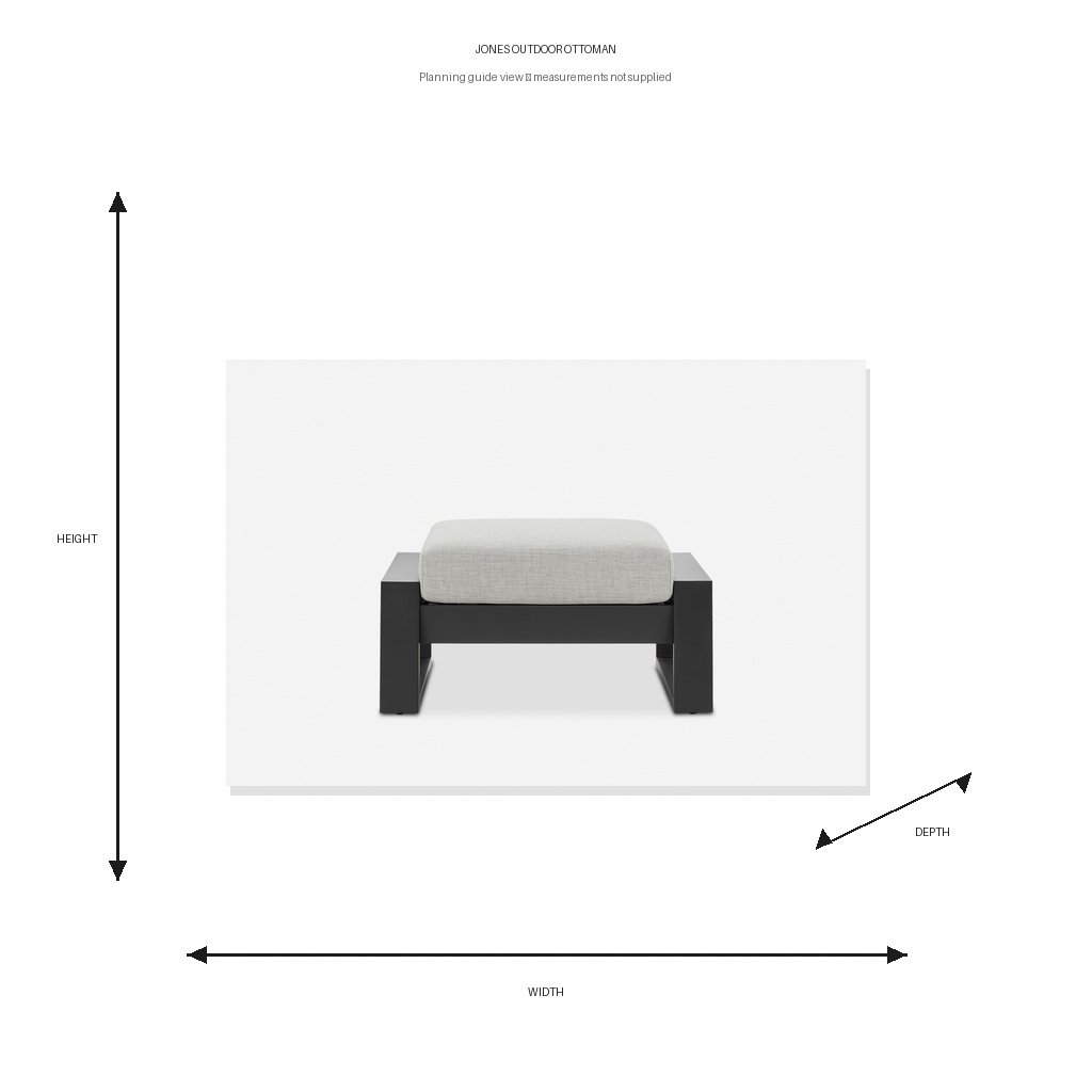 Jones Outdoor Ottoman Dimension