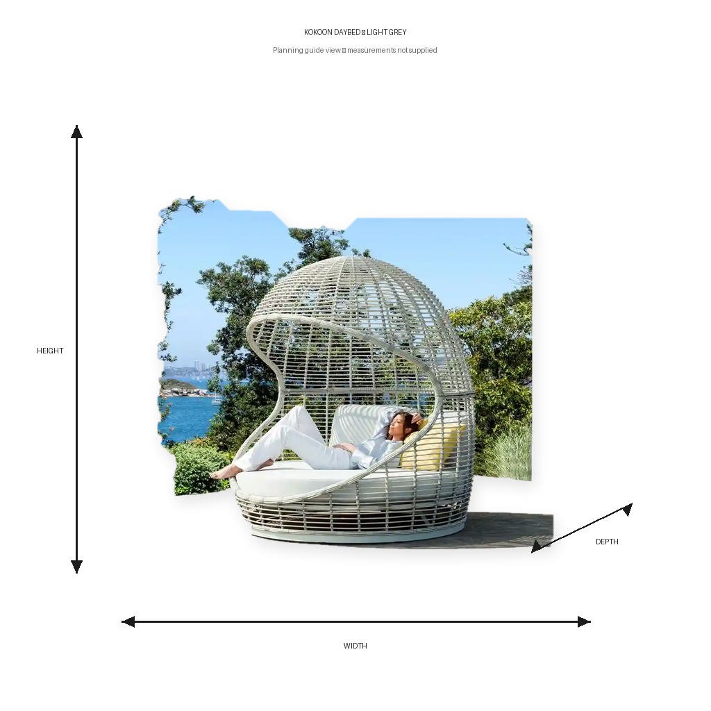 Kokoon Daybed – Light Grey Dimension