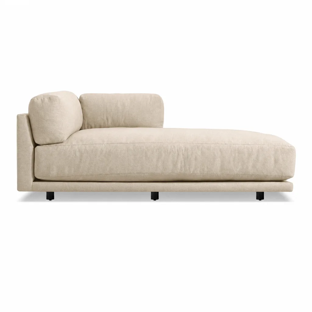 Light Grey Fabric Chaise Couch