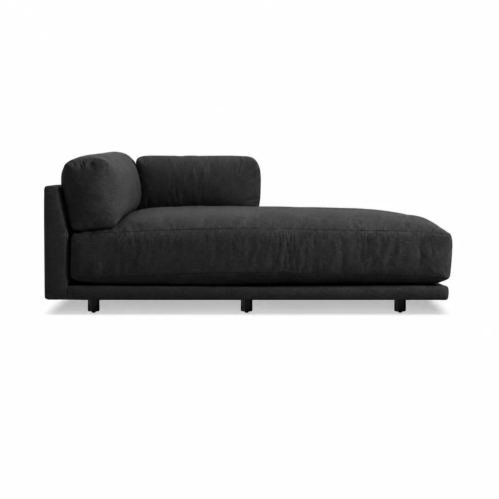 Light Grey Fabric Chaise Couch