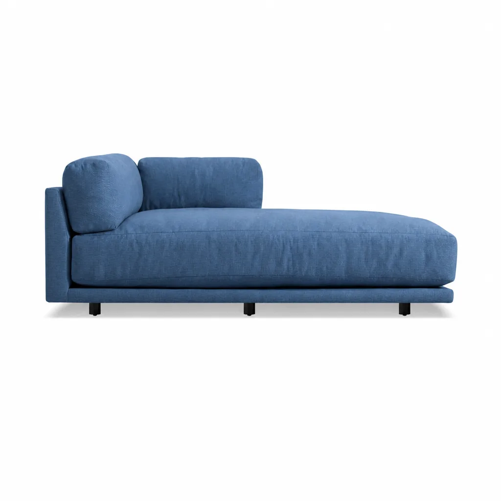 Light Grey Fabric Chaise Couch