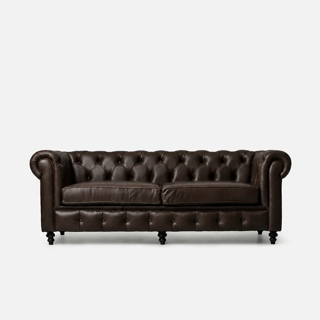 Madison 3 Seater Leather Couch Codiac Taupe