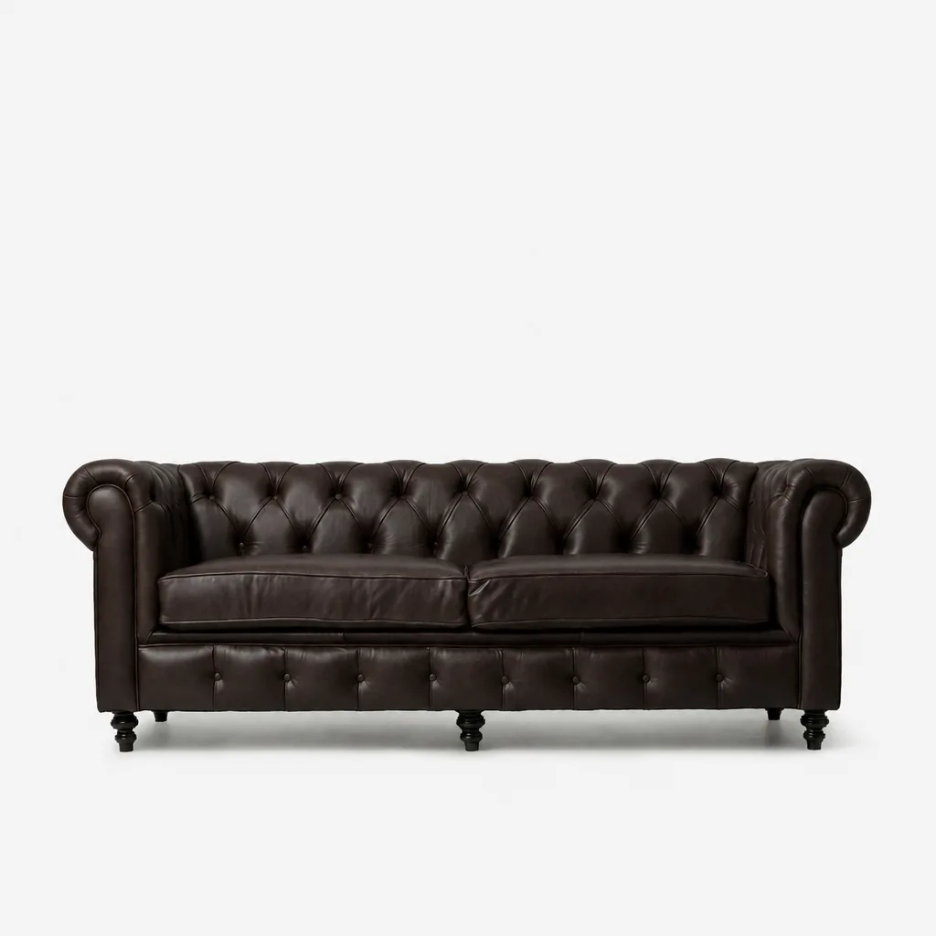 Madison 3 Seater Leather Couch Codiac Taupe