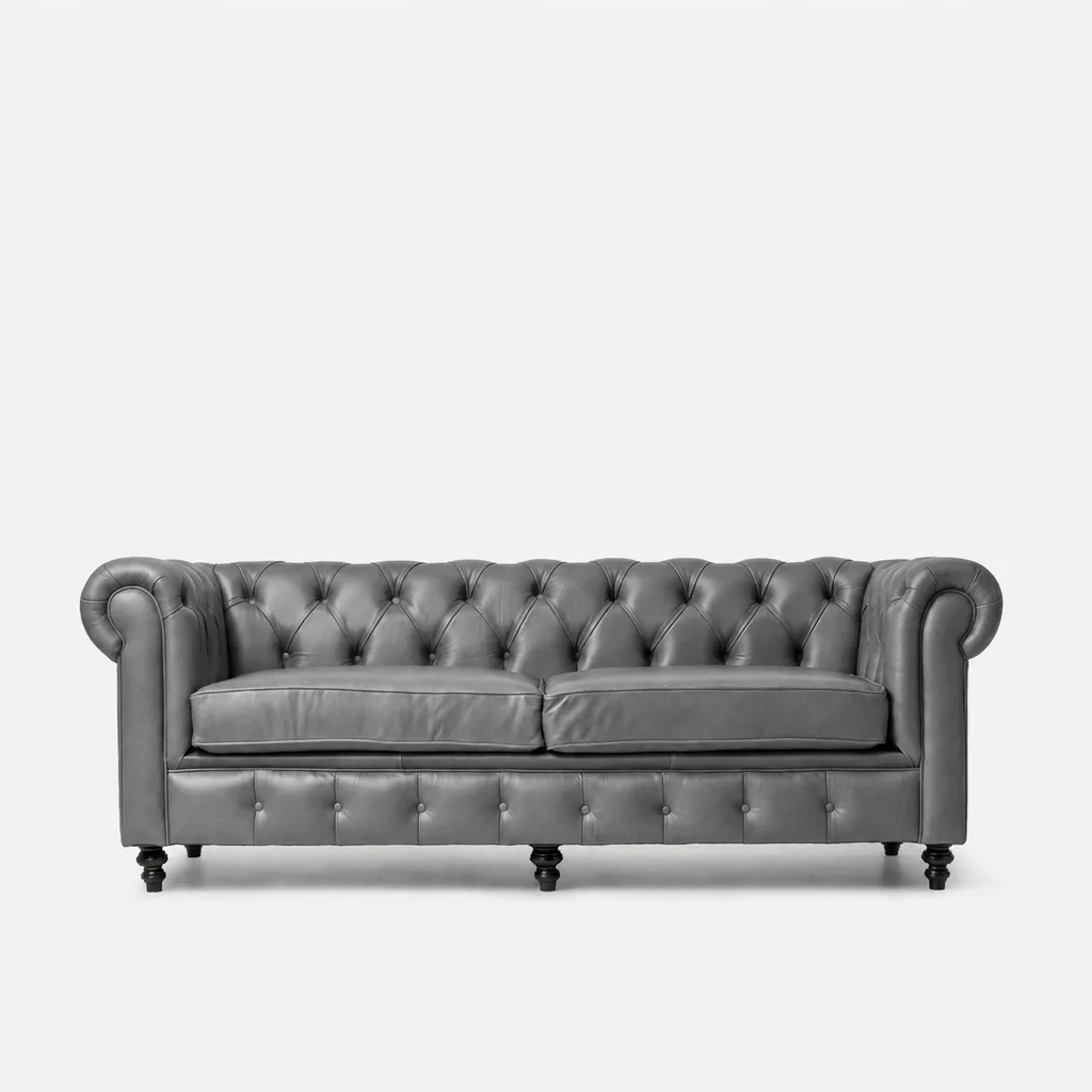 Madison 3 Seater Leather Couch Codiac Taupe