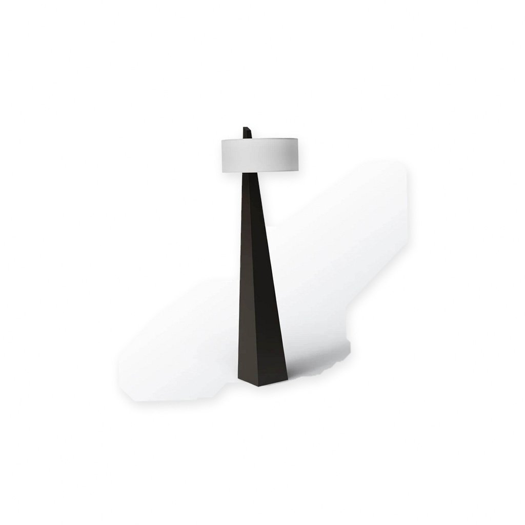 Raiden Floor Lamp – Modern Black Base with White Shade Alternate