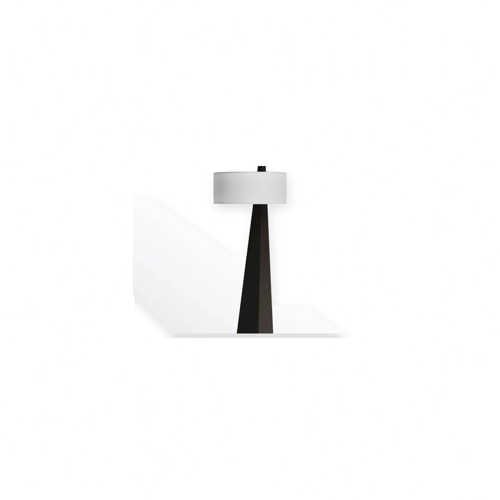 Raiden Floor Lamp – Modern Black Base with White Shade Closeup