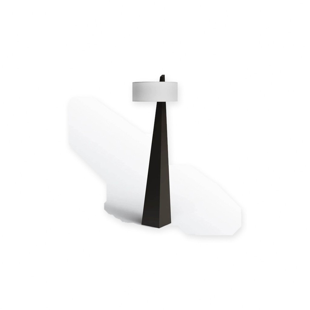 Raiden Floor Lamp – Modern Black Base with White Shade Side