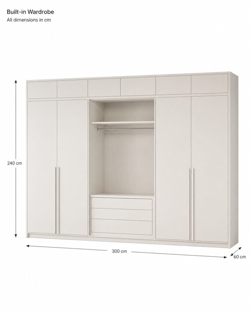 RENZO CONTEMPORARY STORAGE WARDROBE Dimension