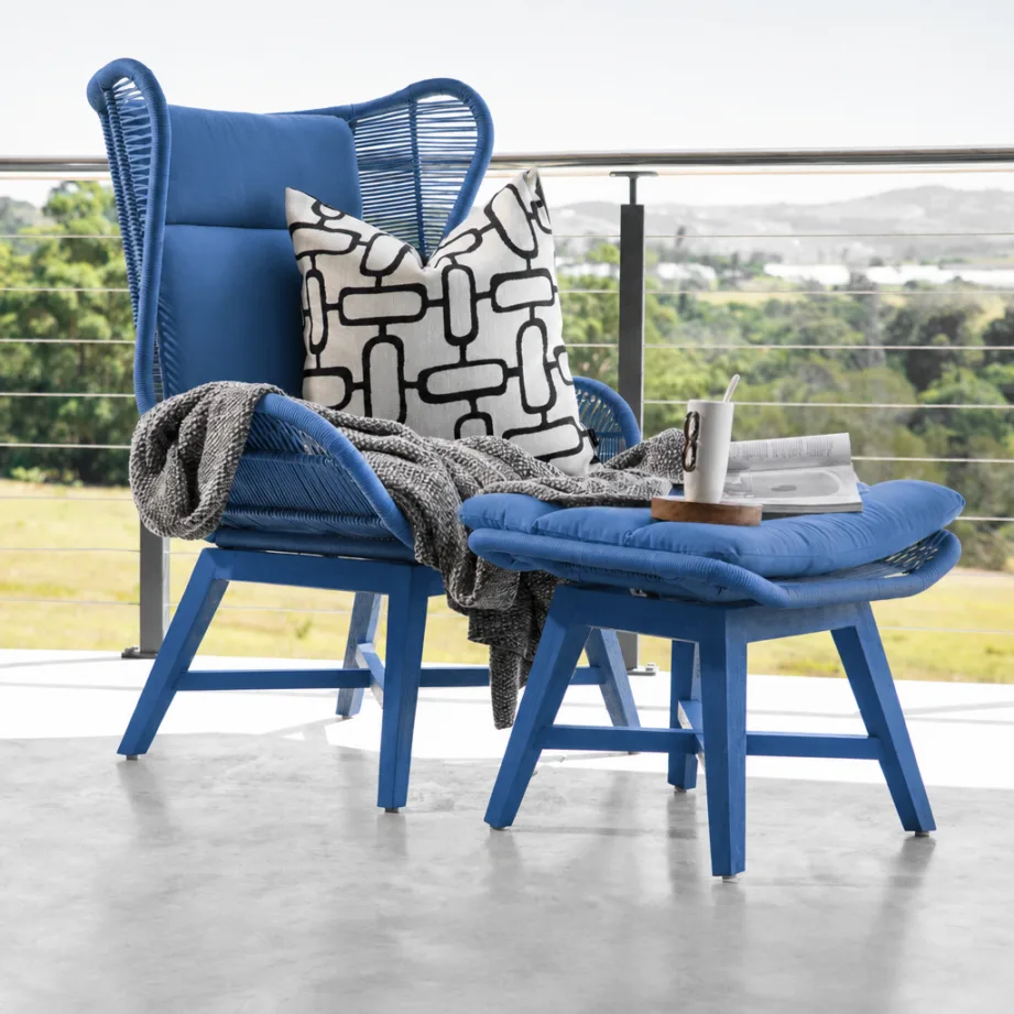 Rosalina Chair With Footstool – Stone