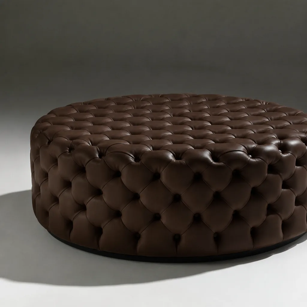 Round Buttoned Ottoman