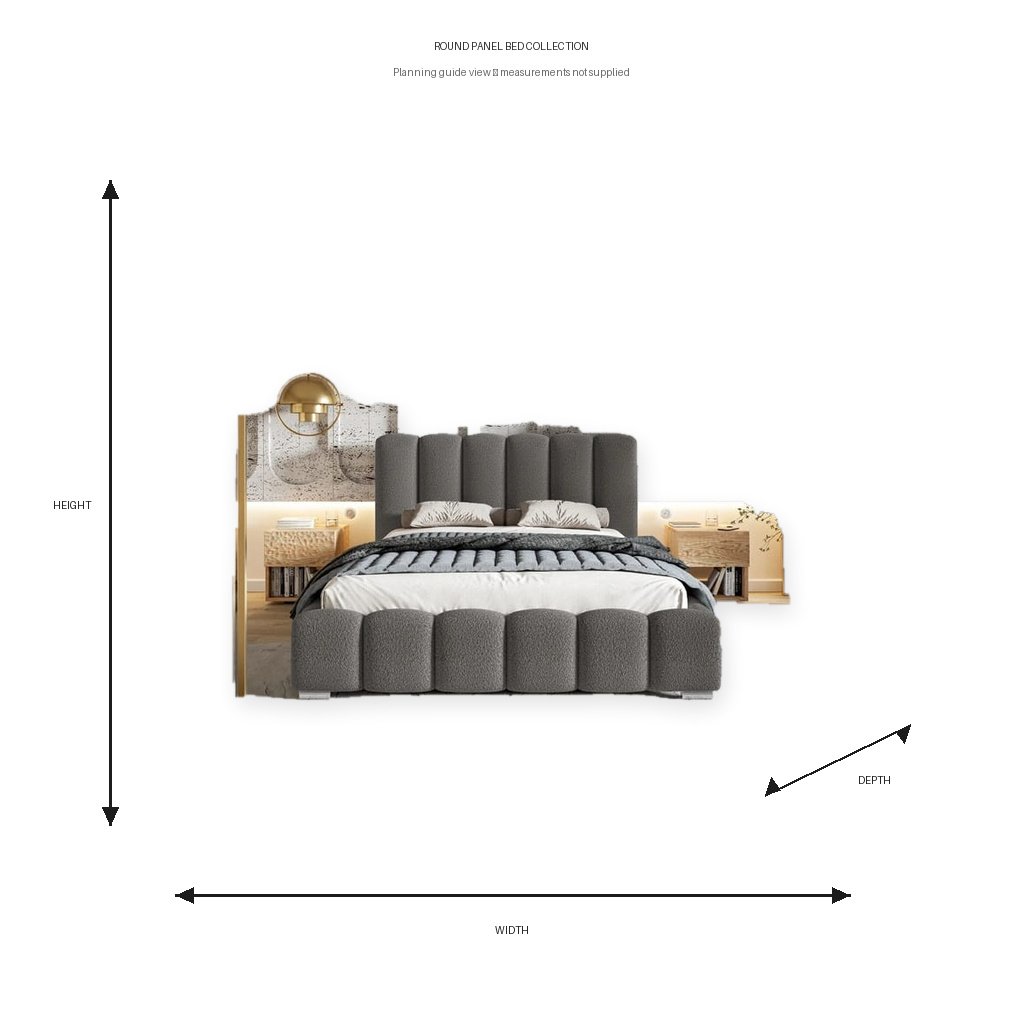 Round Panel Bed Collection Dimension