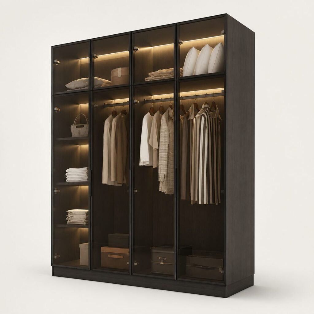 SERAFINA SIGNATURE GLASS DOOR WARDROBE Side