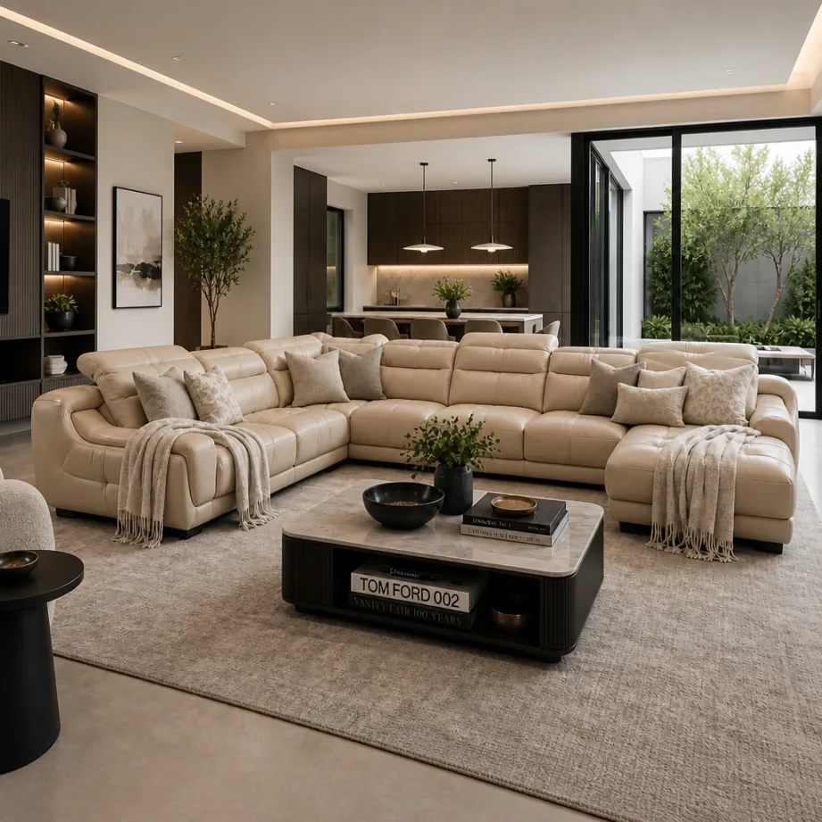 Signature Cream Sectional Sofa