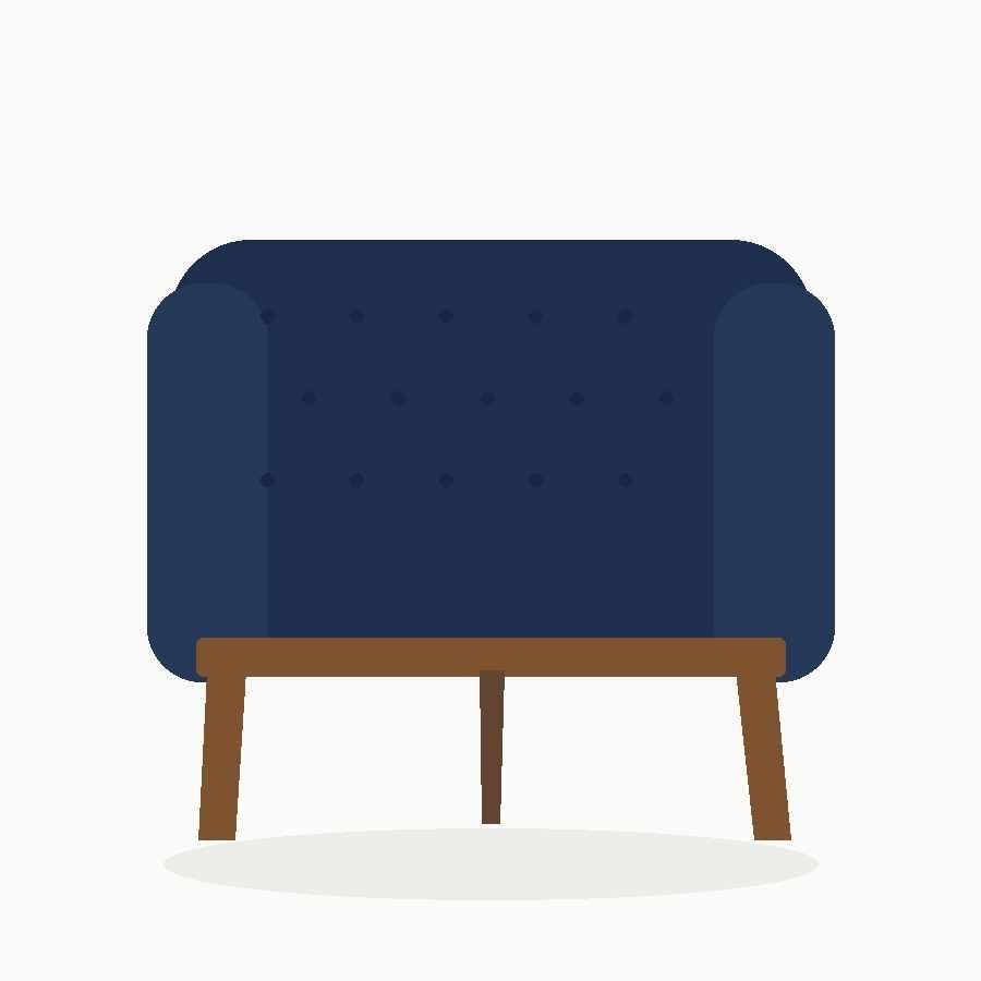 Soho 4 Seater Couch Danny Navy Rear