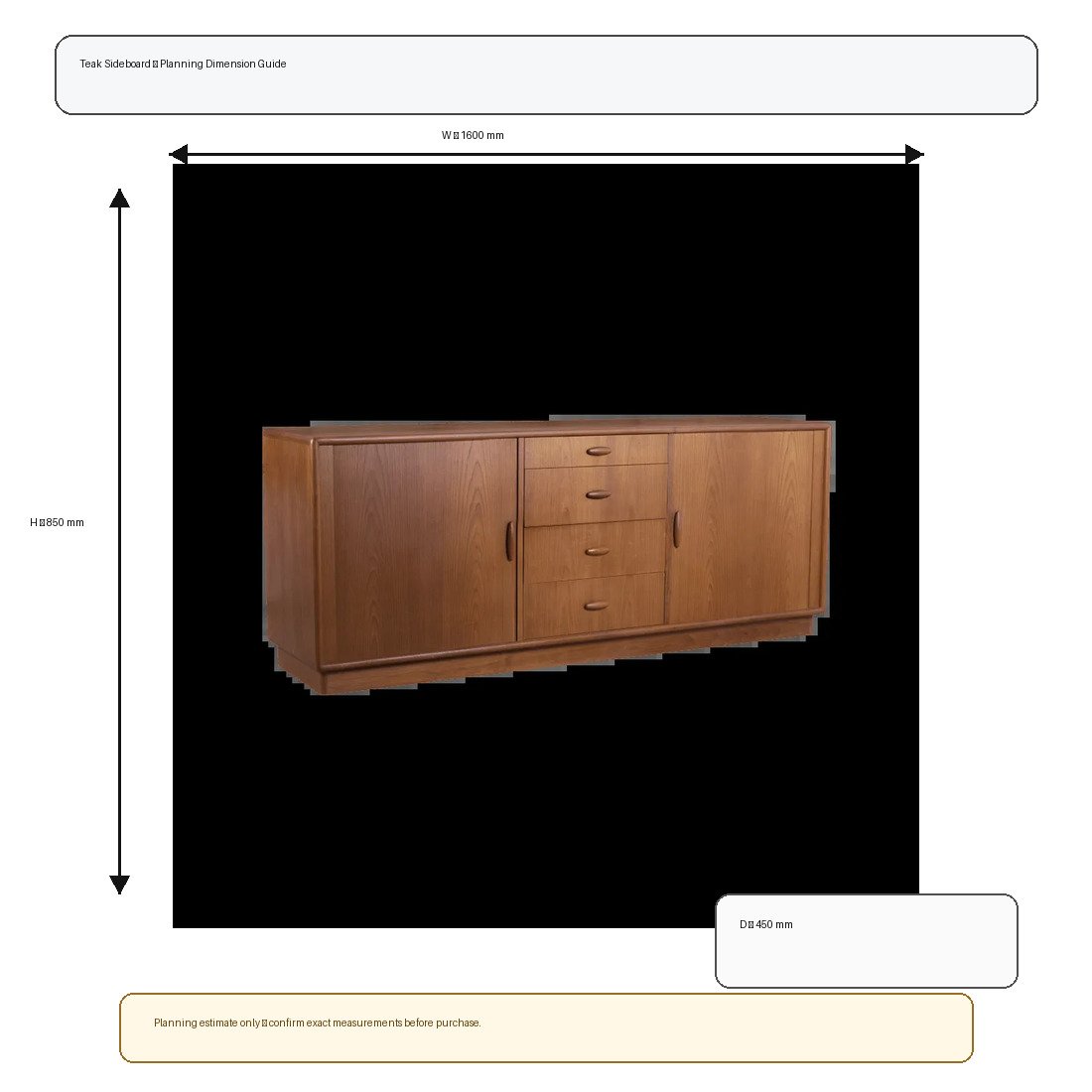 Teak Sideboard Dimension
