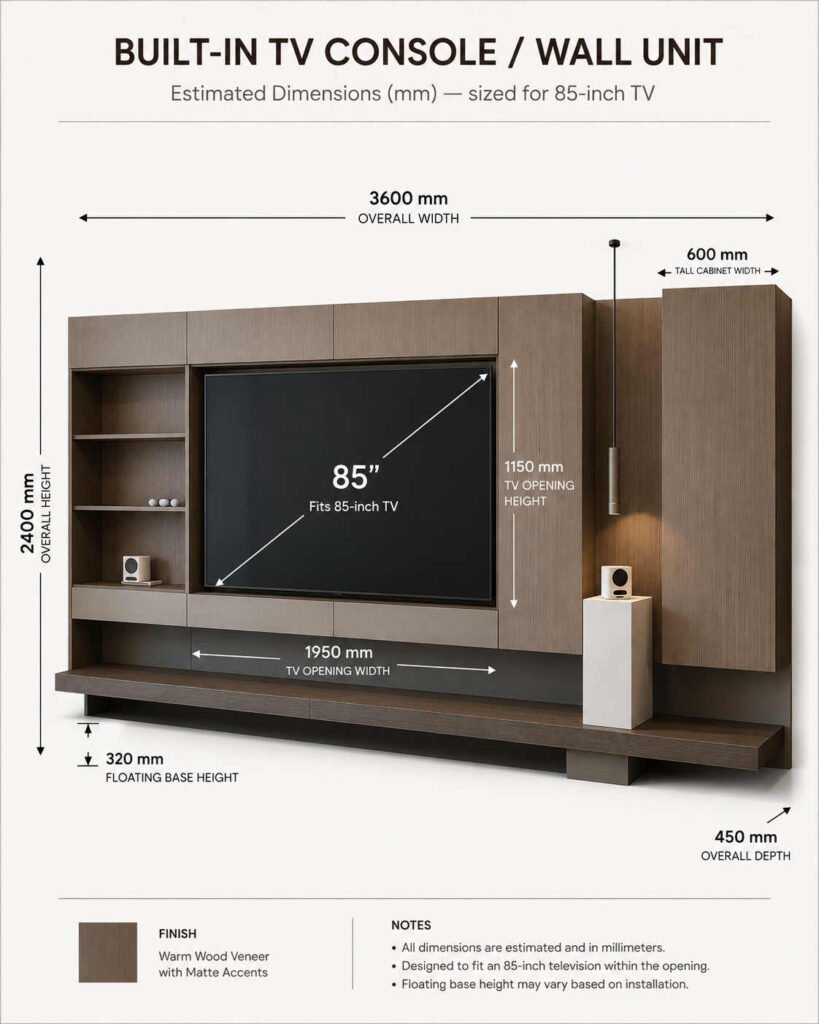 Drusus Unit 85 Inch TV Console