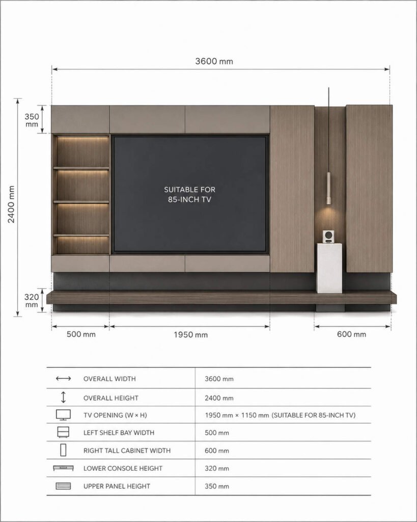 Drusus Unit 85 Inch TV Console