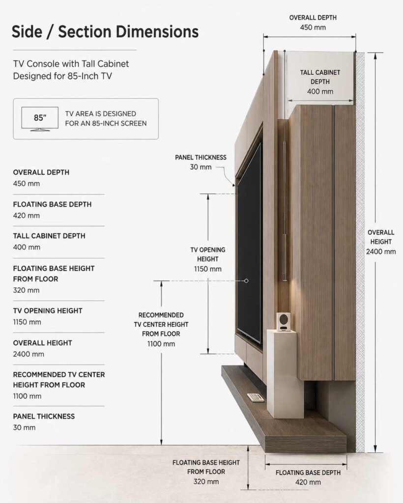 Drusus Unit 85 Inch TV Console