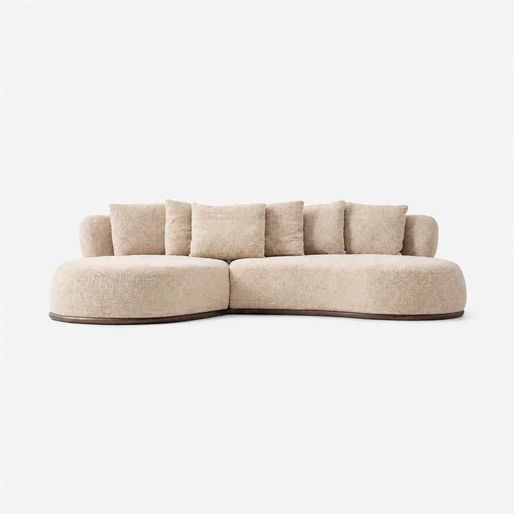 Vianno Sculptured Corner Couch Textured