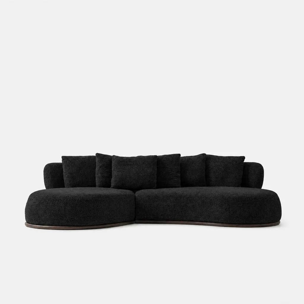 Vianno Sculptured Corner Couch Textured