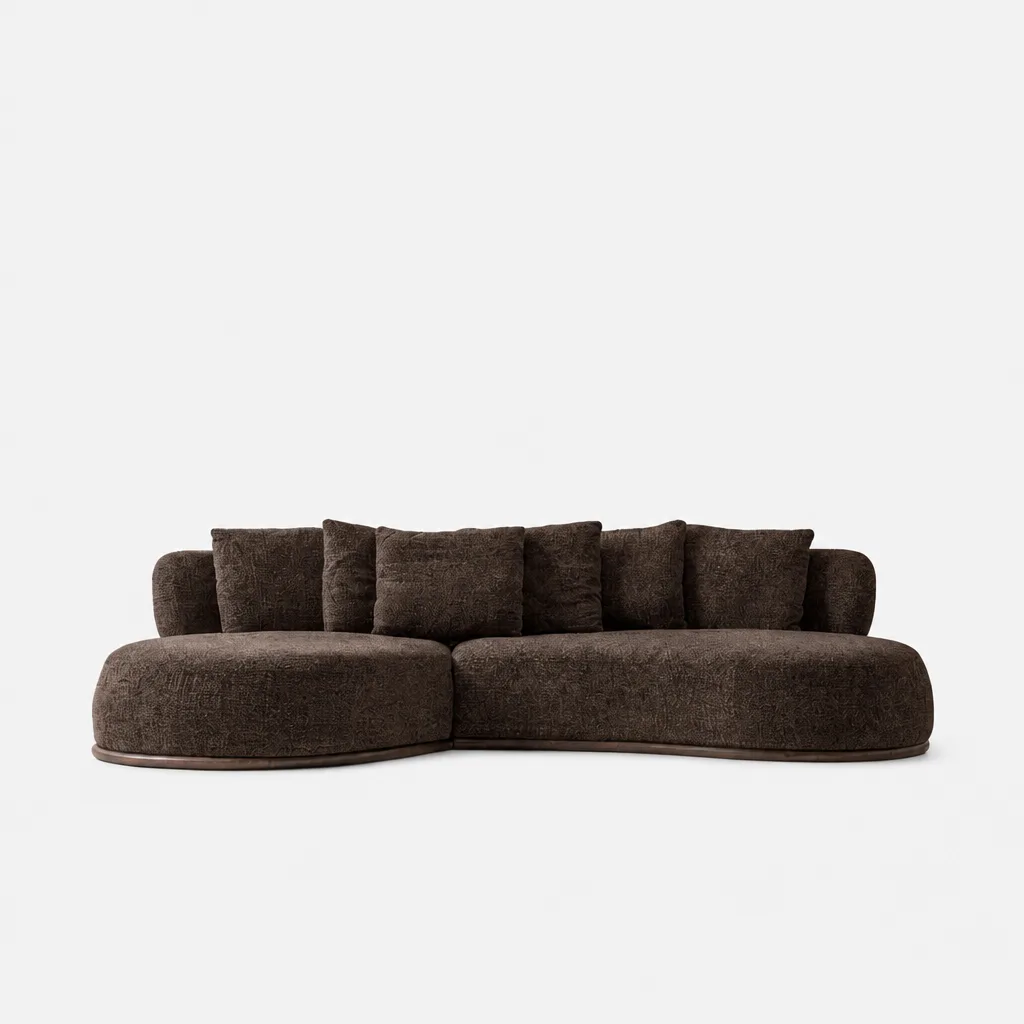 Vianno Sculptured Corner Couch Textured
