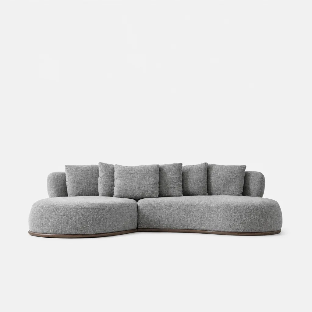 Vianno Sculptured Corner Couch Textured