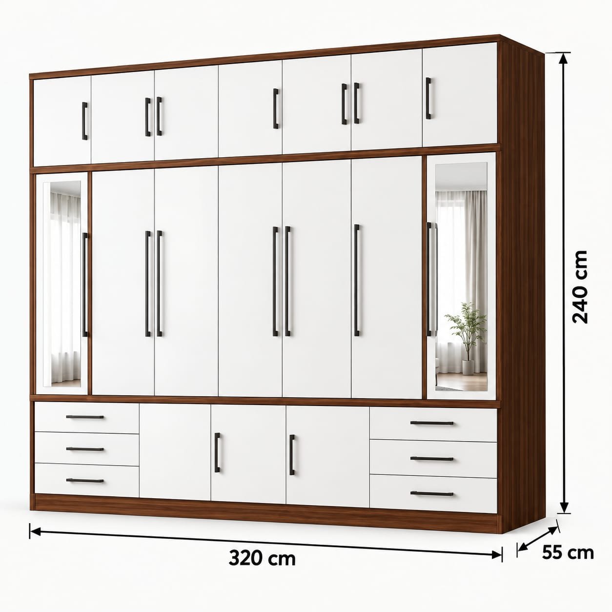 Large Modern Wardrobe with Mirrors - Image 2