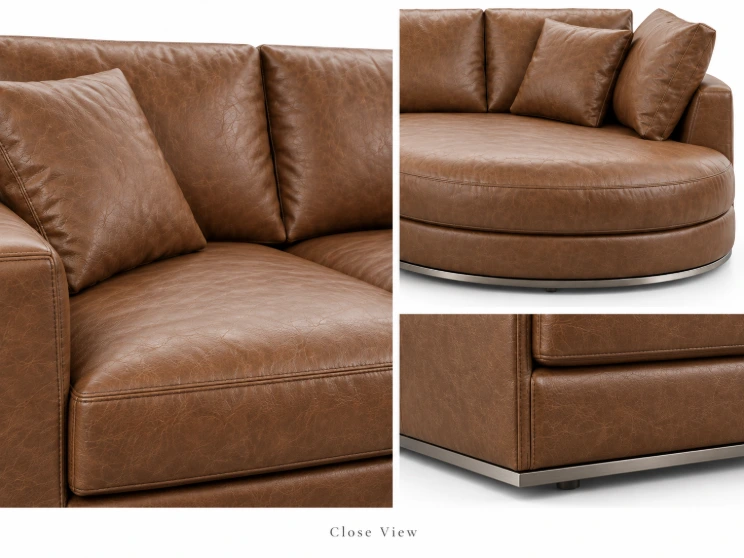 Milano Curved Chaise Sectional Sofa - Image 3