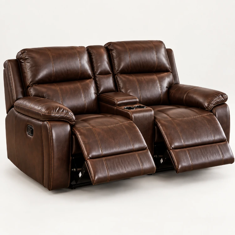 Monaco Luxury Recliner Lounge Suite – Corner Sofa, 2-Seater & Single Recliner – Dark Brown - Image 6