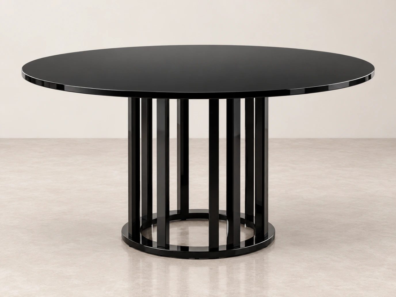 Lucky Furn 4-Seater Dining Set – Black Glass Table & Cream Bouclé Chairs - Image 5