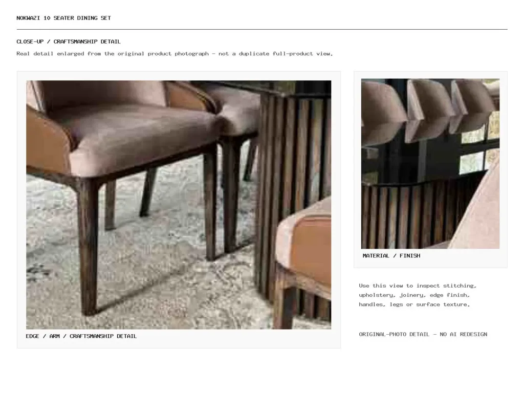 Nokwazi 10 Seater Dining Set Closeup