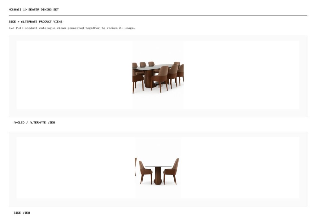 Nokwazi 10 Seater Dining Set angled alternate and side product views