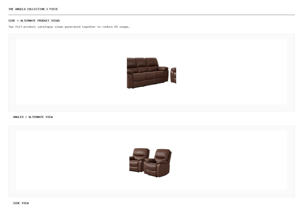 The Angela Collection 3 Piece angled alternate and side product views