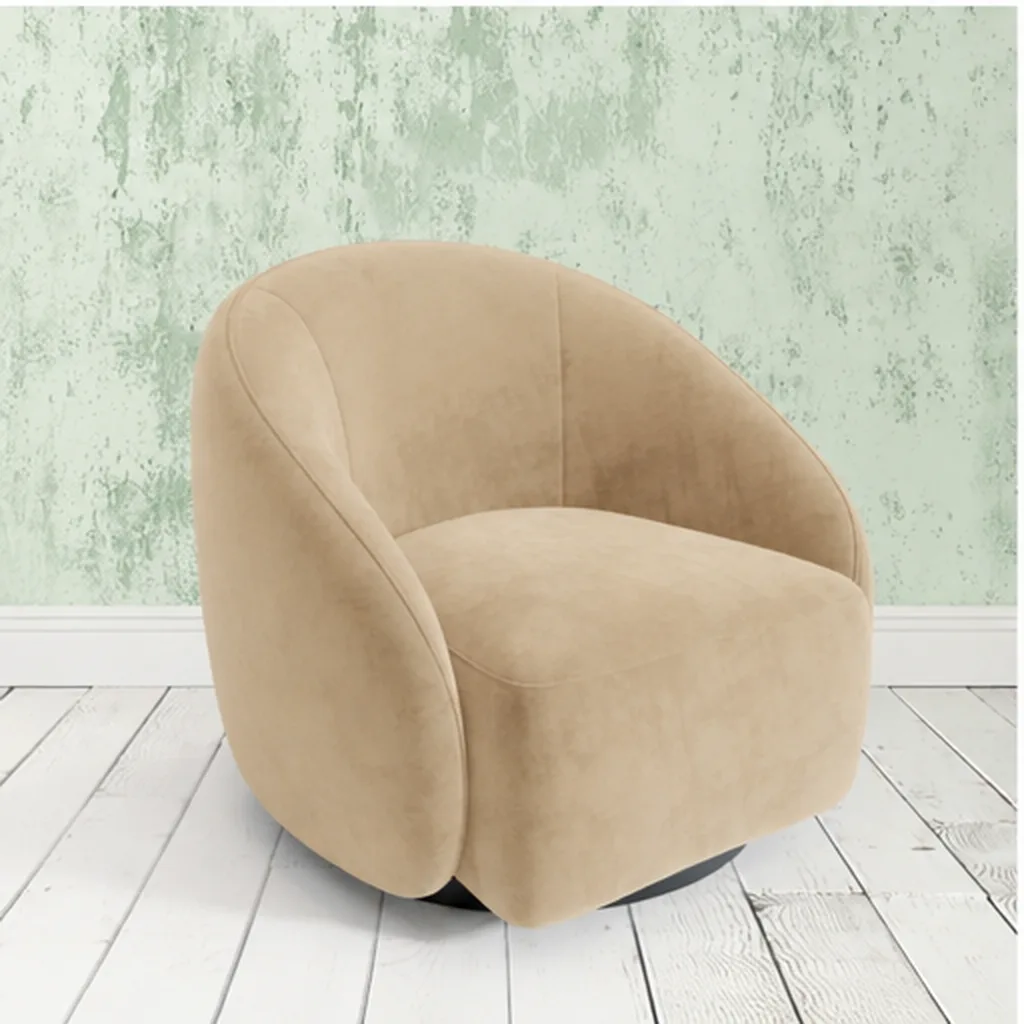 Curved Lounge Chair - Beige AI