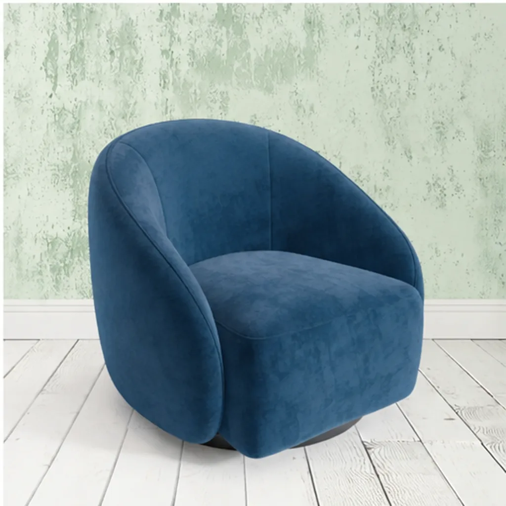Curved Lounge Chair - Blue AI