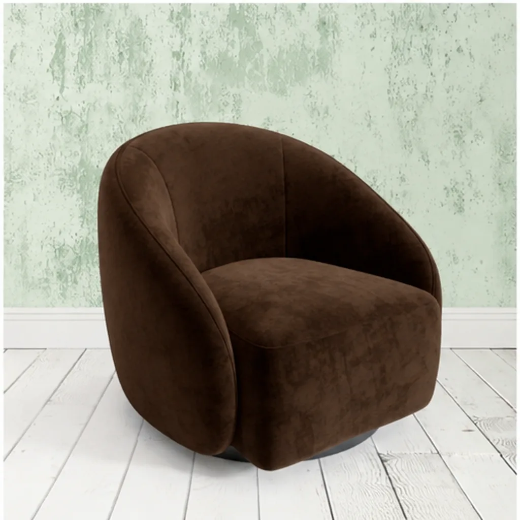 Curved Lounge Chair - Dark Brown AI