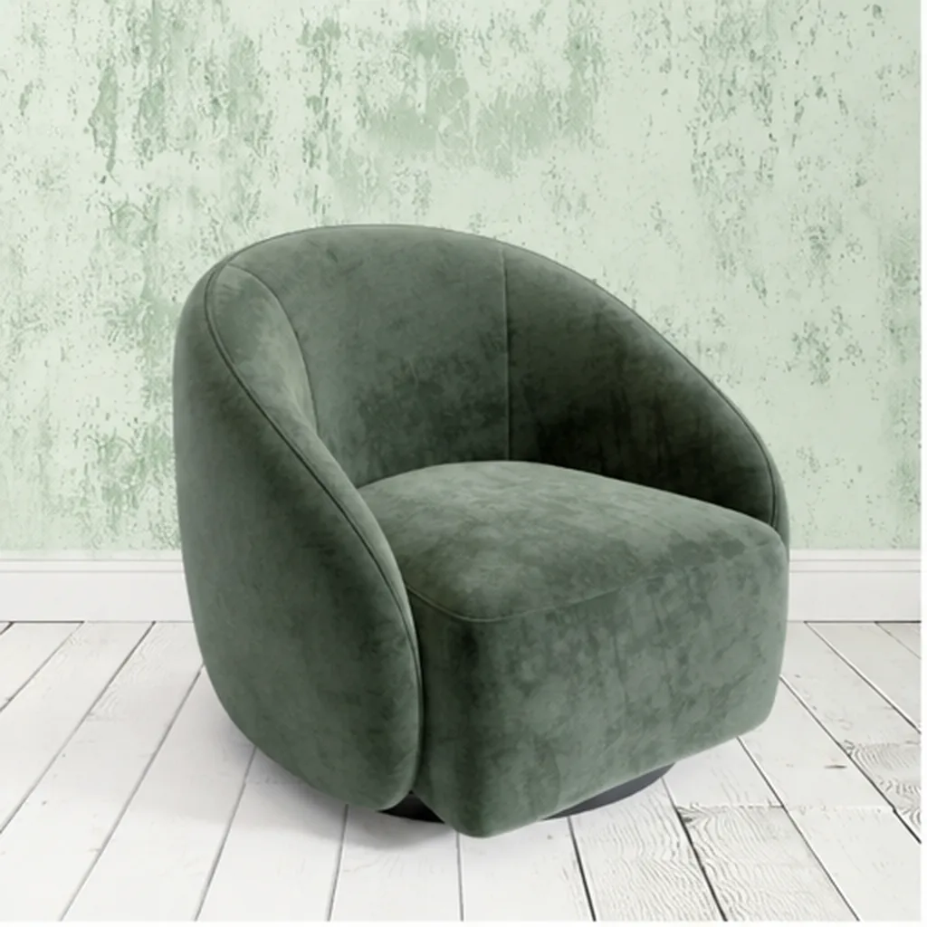 Curved Lounge Chair - Sage Green AI