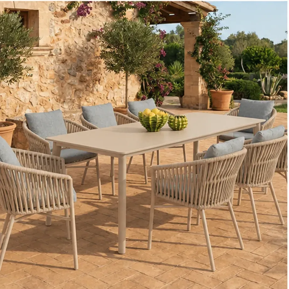 Diva 8 Seater Dining Table – Anthracite - Beige AI