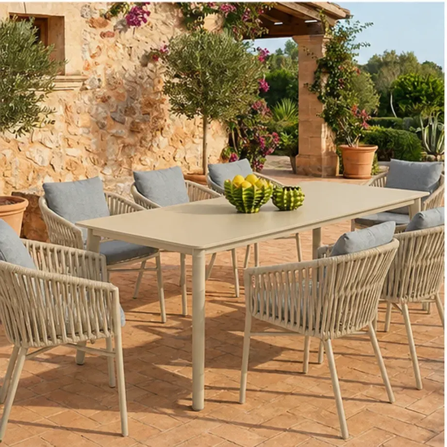 Diva 8 Seater Dining Table – Anthracite - Beige AI