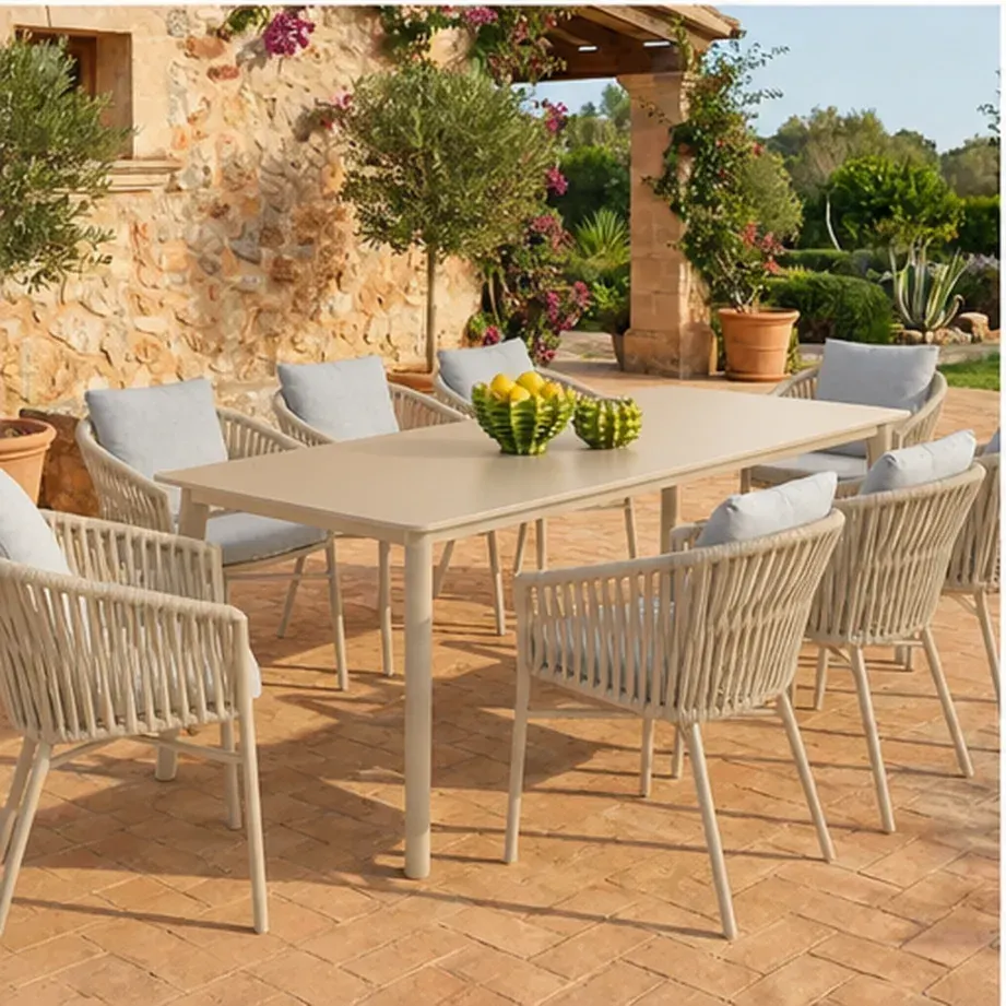 Diva 8 Seater Dining Table – Anthracite - Beige AI