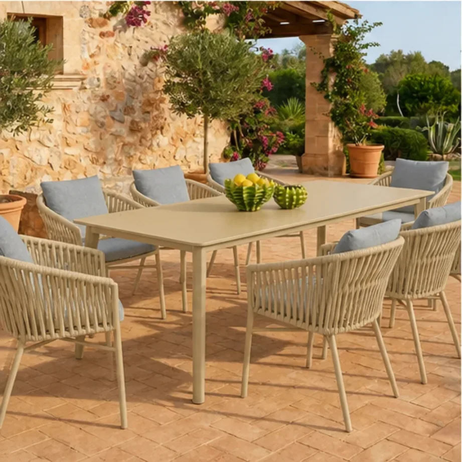 Diva 8 Seater Dining Table – Anthracite - Beige AI