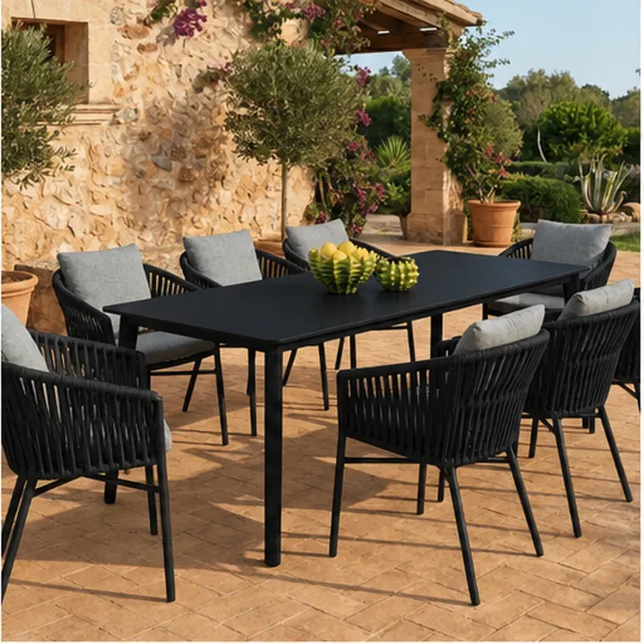 Diva 8 Seater Dining Table – Anthracite - Black AI