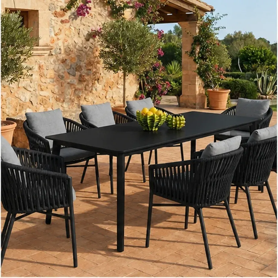 Diva 8 Seater Dining Table – Anthracite - Black AI