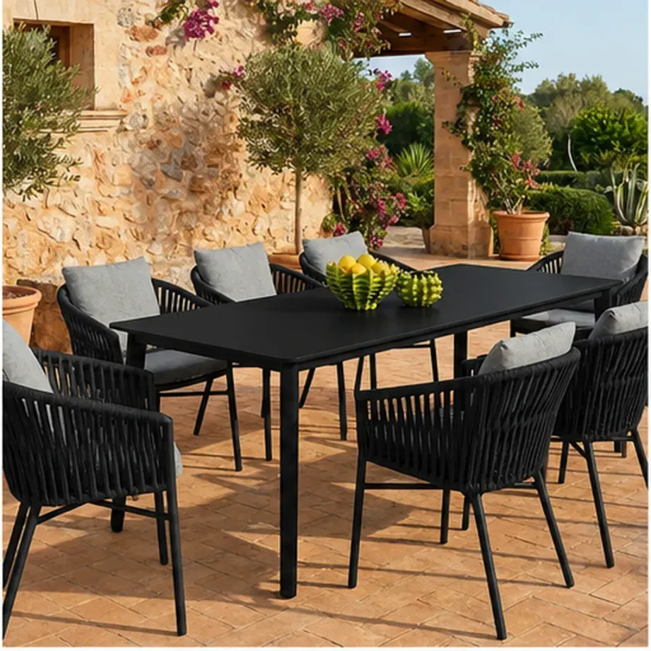 Diva 8 Seater Dining Table – Anthracite - Black AI