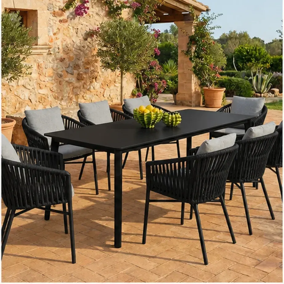 Diva 8 Seater Dining Table – Anthracite - Black AI