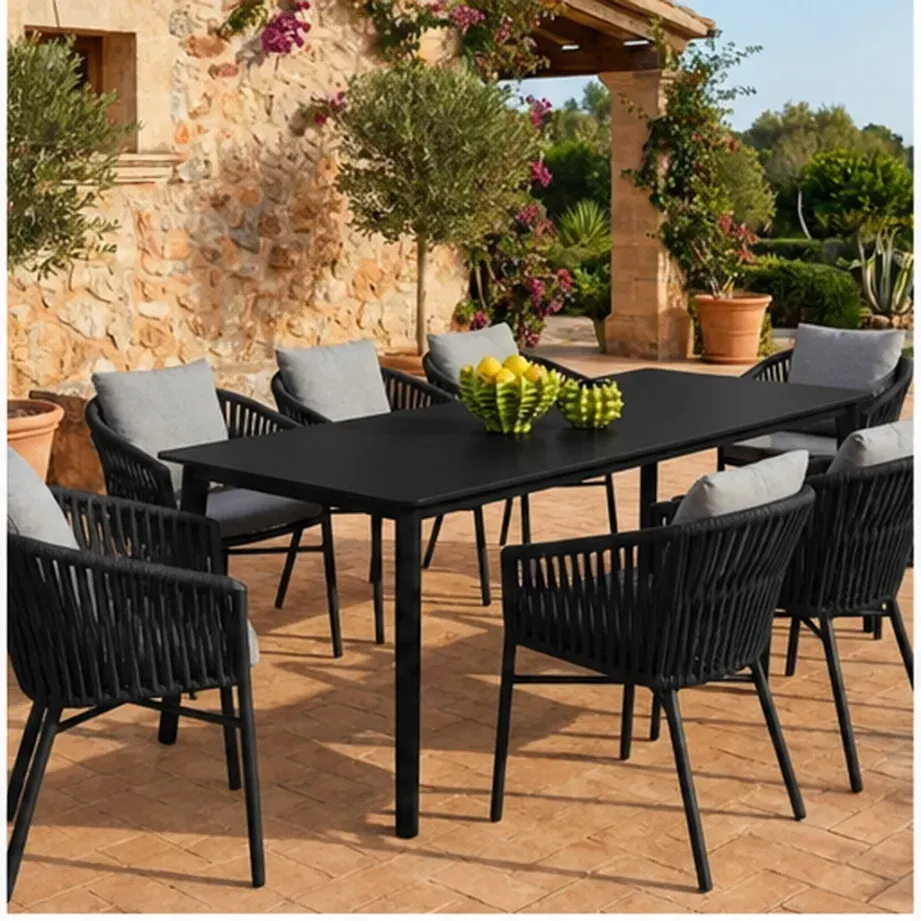 Diva 8 Seater Dining Table – Anthracite - Black AI