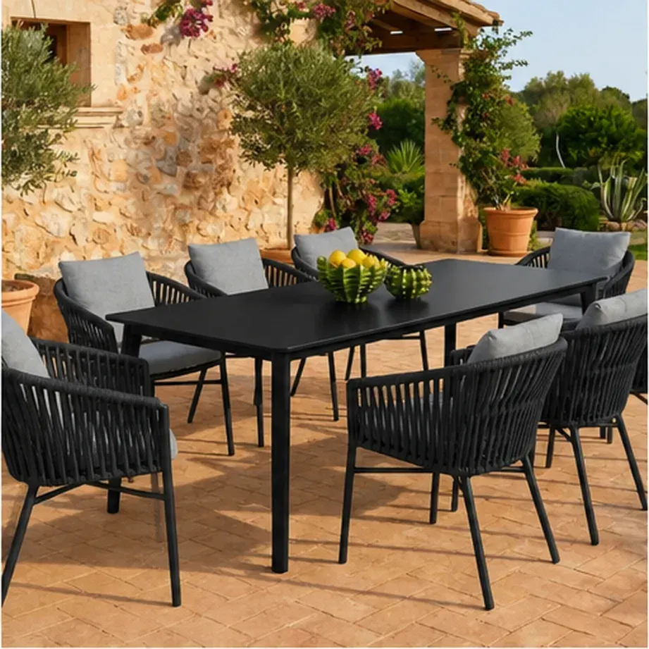 Diva 8 Seater Dining Table – Anthracite - Black AI