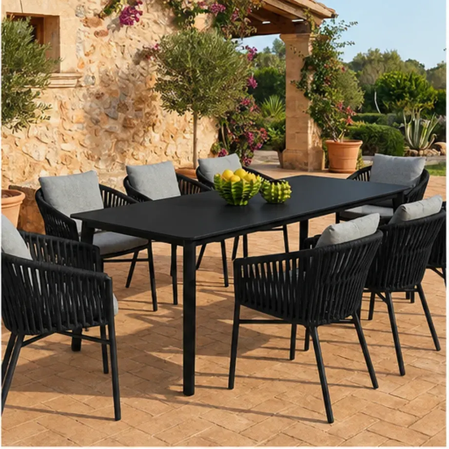 Diva 8 Seater Dining Table – Anthracite - Black AI